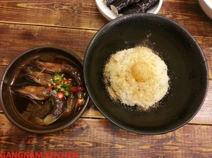 Shrimp marinaded in Soy Sacue with Rice  (새우장 비빔밥)